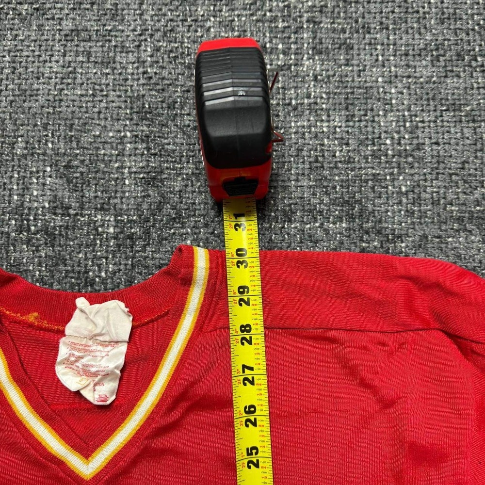 Vintage Calgary Flames NHL Jersey‎ Mens XL Red 80s Hockey Mesh Streetwear - Picture 9 of 13